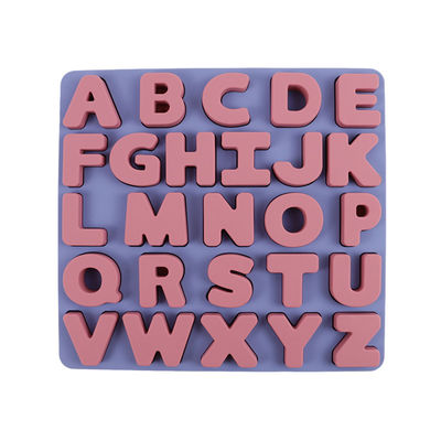 Puzzle educativo BPA Eco libero del silicone delle lettere del alphabate 26 dei giocattoli del silicone su ordinazione di logo amichevole per i bambini