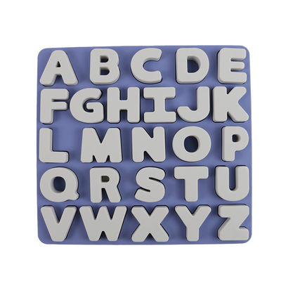 Puzzle educativo BPA Eco libero del silicone delle lettere del alphabate 26 dei giocattoli del silicone su ordinazione di logo amichevole per i bambini
