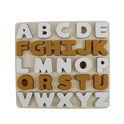 Puzzle educativo BPA Eco libero del silicone delle lettere del alphabate 26 dei giocattoli del silicone su ordinazione di logo amichevole per i bambini