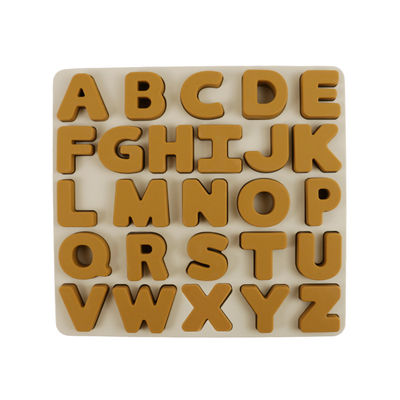 Puzzle educativo BPA Eco libero del silicone delle lettere del alphabate 26 dei giocattoli del silicone su ordinazione di logo amichevole per i bambini