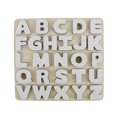 Puzzle educativo BPA Eco libero del silicone delle lettere del alphabate 26 dei giocattoli del silicone su ordinazione di logo amichevole per i bambini