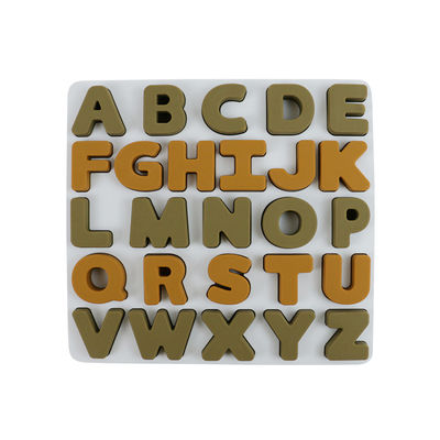 Puzzle educativo BPA Eco libero del silicone delle lettere del alphabate 26 dei giocattoli del silicone su ordinazione di logo amichevole per i bambini