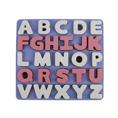 Puzzle educativo BPA Eco libero del silicone delle lettere del alphabate 26 dei giocattoli del silicone su ordinazione di logo amichevole per i bambini