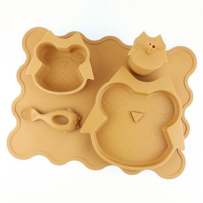 4 pezzi della ciotola del silicone hanno messo i piatti liberi non tossici del bambino di microonda di BPA