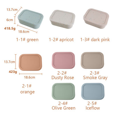 Ciotola accatastabile del silicone con la scatola di pranzo della copertura del coperchio Bento Set Microwave Safe