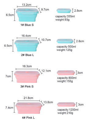Ciotola accatastabile del silicone con la scatola di pranzo della copertura del coperchio Bento Set Microwave Safe