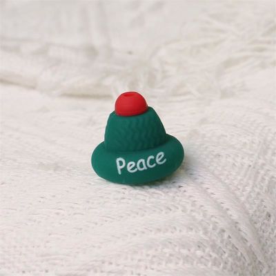 Ingrosso 100% Sicuro BPA senza perline di silicone con cappello di Natale 3D focali - non tossico