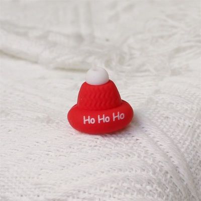 Ingrosso 100% Sicuro BPA senza perline di silicone con cappello di Natale 3D focali - non tossico