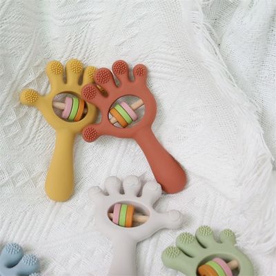ODM Bambino giocattoli in silicone Gruppo d'età Bambini Bambini Bambini Bambini Rattolo Forma di palma