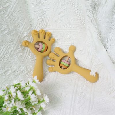 ODM Bambino giocattoli in silicone Gruppo d'età Bambini Bambini Bambini Bambini Rattolo Forma di palma