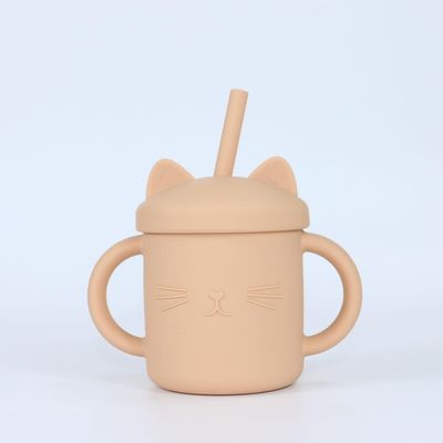 155g Tazza da bere in silicone con stampa Tazza Sippy con paglia