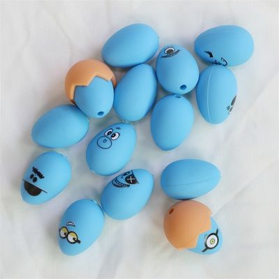 Perline per denti di silicone morbide, sicure, durevoli, perline per uova di Pasqua di silicone con buco per la creazione di penne