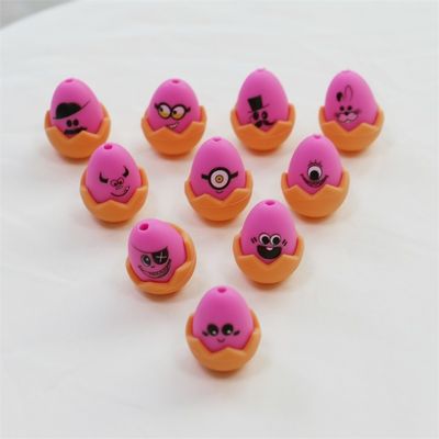 Concentrati di Pasqua personalizzati Silicone tutte le perline non tossiche Silicone stampato Uova di Pasqua Perline per la fabbricazione di portachiavi
