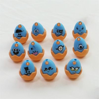 Concentrati di Pasqua personalizzati Silicone tutte le perline non tossiche Silicone stampato Uova di Pasqua Perline per la fabbricazione di portachiavi