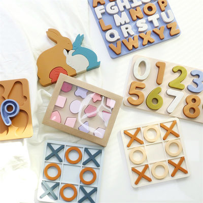 Intervallo di età 1-4 Puzzle di silicone promuove lo sviluppo cognitivo Educativo Puzzle di silicone XO Giocattoli
