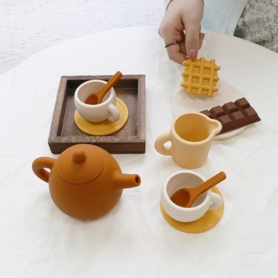 Fabbrica Paisen Nuovo arrivo 17 pezzi 11pcs Set Bambini Pomeriggio Tè Silicone Bambino Teapot Set giocattolo