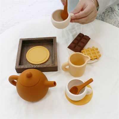 Fabbrica Paisen Nuovo arrivo 17 pezzi 11pcs Set Bambini Pomeriggio Tè Silicone Bambino Teapot Set giocattolo