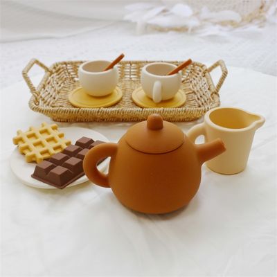 Fabbrica Paisen Nuovo arrivo 17 pezzi 11pcs Set Bambini Pomeriggio Tè Silicone Bambino Teapot Set giocattolo