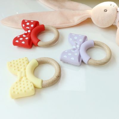 Anello dentale in silicone di grado alimentare congelabile per ulteriore sollievo giocattolo didattico bambino silicone frutta dentino