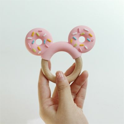 Anello dentale in silicone di grado alimentare congelabile per ulteriore sollievo giocattolo didattico bambino silicone frutta dentino