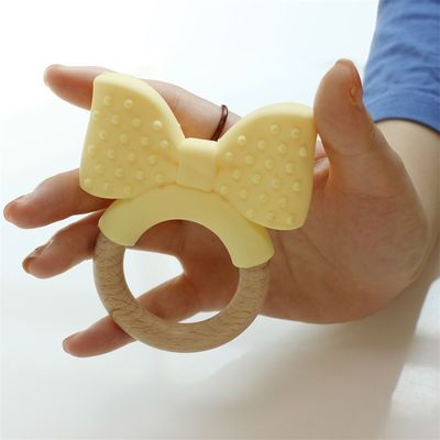 Anello dentale in silicone di grado alimentare congelabile per ulteriore sollievo giocattolo didattico bambino silicone frutta dentino