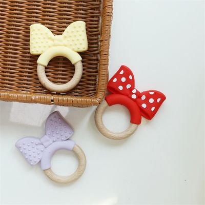 Anello dentale in silicone di grado alimentare congelabile per ulteriore sollievo giocattolo didattico bambino silicone frutta dentino