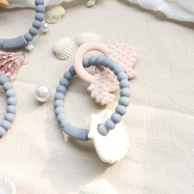 Teether per bambini in silicone di qualità alimentare con design non tossico e manica facile da impugnare