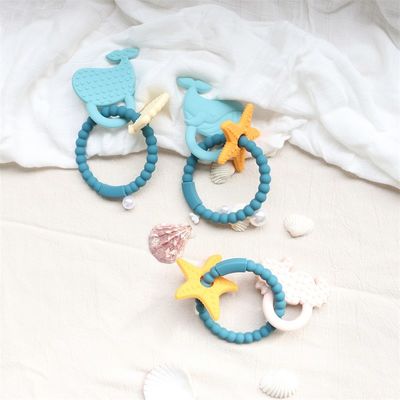 Teether per bambini in silicone di qualità alimentare con design non tossico e manica facile da impugnare