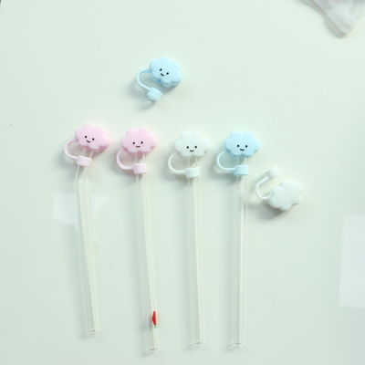 Wholesale FULL Silicone Non tossico PVC Libero BPA Libero di Silicone Straw Topper Cloud Covers Perfetto per 6-12mm Straw