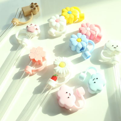 Wholesale FULL Silicone Non tossico PVC Libero BPA Libero di Silicone Straw Topper Cloud Covers Perfetto per 6-12mm Straw