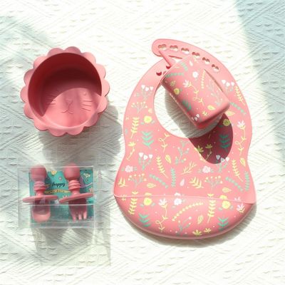 Bib di silicone per bambini impermeabile e impermeabile - resistente al disordine - orario dei pasti gratuito