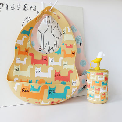 Bib di silicone per bambini impermeabile e impermeabile - resistente al disordine - orario dei pasti gratuito