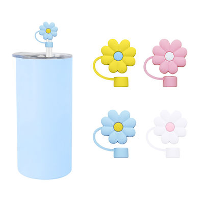 3D Flower Design Topo di paglia in silicone 100% Bpa Free Non tossico Topper in silicone sicuro per paglie da tazza