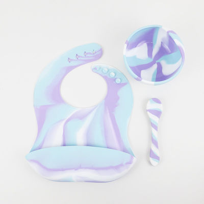 Set da tavolo in silicone a colori multipli Piatto per bambini Set da cena per bambini Set da cibo in silicone