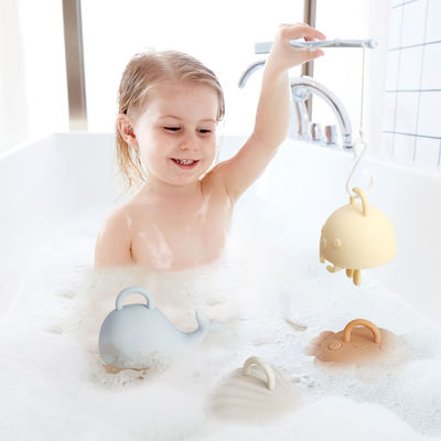 NOVO animaletto marino disegni di cartoni animati bambini silicone Bagno giocattoli Set per bambini piccoli 100% Food Grade silicone giocattoli da pesca kit