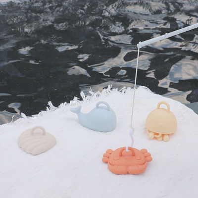 NOVO animaletto marino disegni di cartoni animati bambini silicone Bagno giocattoli Set per bambini piccoli 100% Food Grade silicone giocattoli da pesca kit