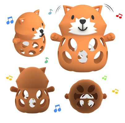 Animal Fox And Bear Grade Medical Relief for Babies 0-6 Months Calms Teething Pain Silicone Teether for Babies with Easy-Grab