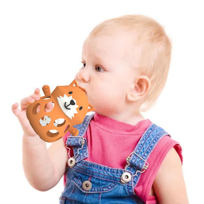 Fabbrica di silicone personalizzato 3D volpe animale bpa gratuito alimenti di grado di silicone dentiers giocattoli baby dentini a sonagli