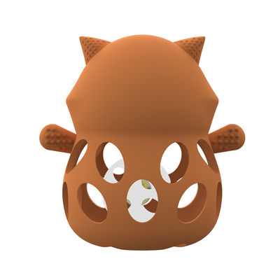 Fabbrica di silicone personalizzato 3D volpe animale bpa gratuito alimenti di grado di silicone dentiers giocattoli baby dentini a sonagli