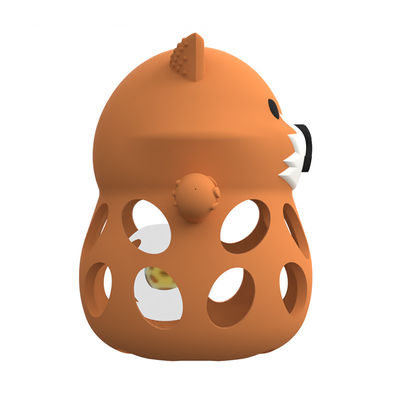Fabbrica di silicone personalizzato 3D volpe animale bpa gratuito alimenti di grado di silicone dentiers giocattoli baby dentini a sonagli