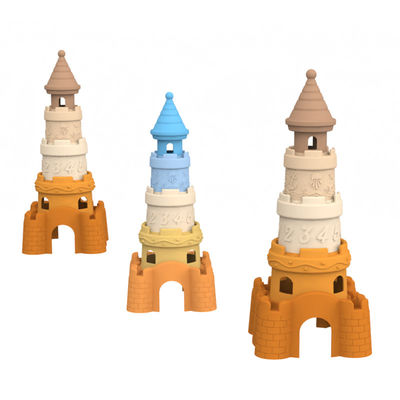 BSCI fabbrica personalizzata silicone giocattoli di accumulo bambino educazionale bambini costruzione torre stacker giocattoli di silicone