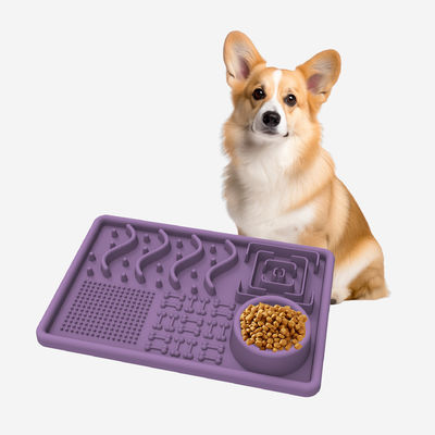 Non tossico Custom Made Silicone Dog Pet Feeder Lento Lick Food Acqua Plate Bowls