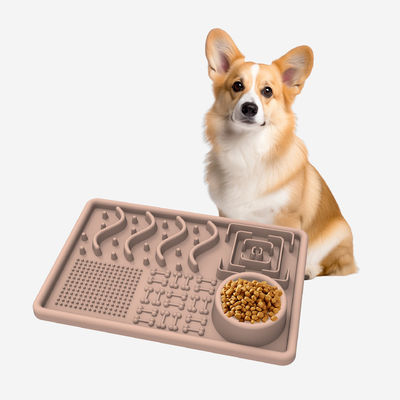 Non tossico Custom Made Silicone Dog Pet Feeder Lento Lick Food Acqua Plate Bowls