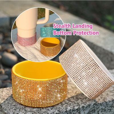 Coppa all'ingrosso Glitter silicone stivale per 20-40oz Copertura bottiglia Bottom manica Copertura protettiva bottone da bagno stampato