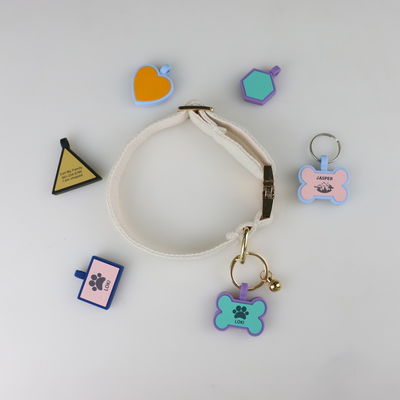 Etichette silenziose per cani in silicone senza BPA Etichette in collo per cani in silicone colorate in vendita Etichette uniche di identificazione per cani in silicone accessori