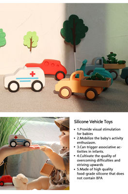 Fabbrica all'ingrosso Silicone bambino bambino Auto giocattoli Bambino Montessori giocattolo auto per bambini piccoli dentizione organica