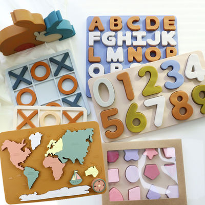 Nuovo design puzzle in silicone 3D Giocattoli per bambini per neonati Montessori Puzzle Cognitive Match Board Games Giocattoli per l'istruzione primaria
