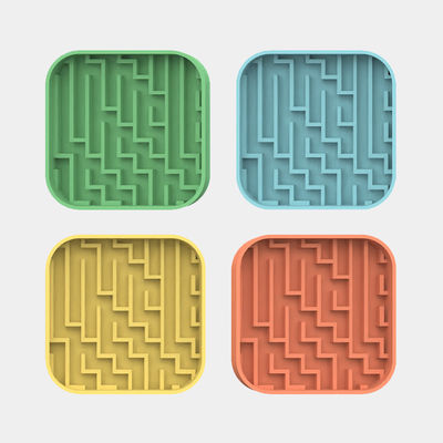 Custom Cute labirinto labirinto modello di silicio per animali domestici Cane alimenti di alimentazione Mat Silicone Slow Feeder Licking Pad