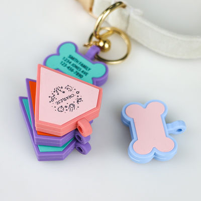 PAISEN Tag personalizzati per cani con codice QR 3D inciso Collare per cani per gatti Tag per animali da compagnia in silicone