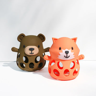 PAISEN Guanto da dentiere da orso Unisex Doni per neonati personalizzati senza BPA Carini giocattoli da dentiere in silicone a forma di animale Dolci dentiere per bambini